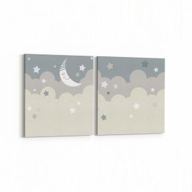 Olla 12702K2Y Çocuk Odası Görseli 2 Parça Yatay 65x30 cm Kanvas Tablo