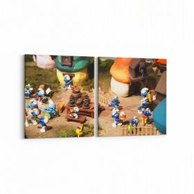 Olla 12703K2Y Çocuk Odası Görseli 2 Parça Yatay 65x30 cm Kanvas Tablo