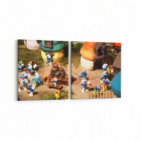 Olla 12703K2Y Çocuk Odası Görseli 2 Parça Yatay 65x30 cm Kanvas Tablo