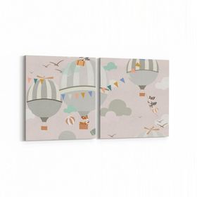 Olla 12705K2Y Çocuk Odası Görseli 2 Parça Yatay 65x30 cm Kanvas Tablo