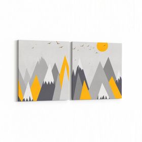 Olla 12708K2Y Çocuk Odası Görseli 2 Parça Yatay 65x30 cm Kanvas Tablo