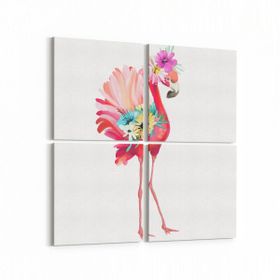 Olla 12709K4 Çocuk Odası Görseli 4 Parça 65x65 cm Kanvas Tablo