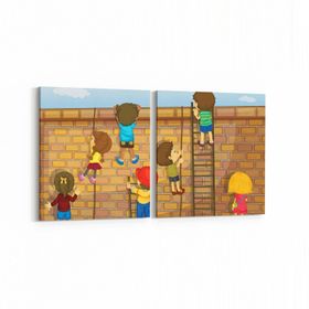 Olla 12715K2Y Çocuk Odası Görseli 2 Parça Yatay 65x30 cm Kanvas Tablo