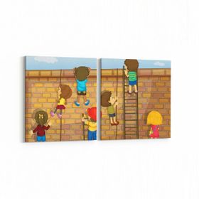 Olla 12715K2Y Çocuk Odası Görseli 2 Parça Yatay 65x30 cm Kanvas Tablo