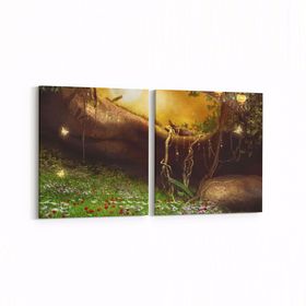 Olla 12718K2Y Çocuk Odası Görseli 2 Parça Yatay 65x30 cm Kanvas Tablo