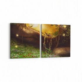 Olla 12718K2Y Çocuk Odası Görseli 2 Parça Yatay 65x30 cm Kanvas Tablo