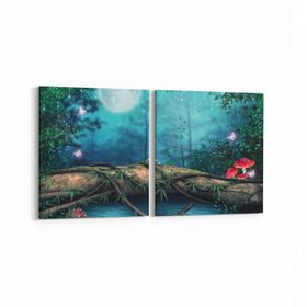 Olla 12719K2Y Çocuk Odası Görseli 2 Parça Yatay 65x30 cm Kanvas Tablo