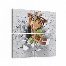 Olla 12723K4 Çocuk Odası Görseli 4 Parça 65x65 cm Kanvas Tablo
