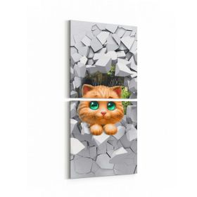 Olla 12724K2D Çocuk Odası Görseli 2 Parça Dikey 30x65 cm Kanvas Tablo