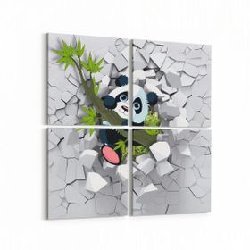 Olla 12726K4 Çocuk Odası Görseli 4 Parça 65x65 cm Kanvas Tablo