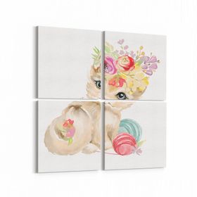 Olla 12727K4 Çocuk Odası Görseli 4 Parça 65x65 cm Kanvas Tablo