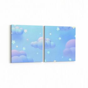 Olla 12728K2Y Çocuk Odası Görseli 2 Parça Yatay 65x30 cm Kanvas Tablo