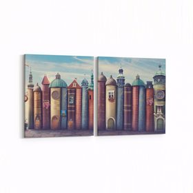 Olla 12730K2Y Çocuk Odası Görseli 2 Parça Yatay 65x30 cm Kanvas Tablo
