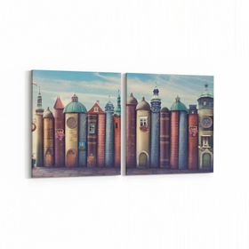 Olla 12730K2Y Çocuk Odası Görseli 2 Parça Yatay 65x30 cm Kanvas Tablo