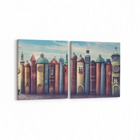 Olla 12730K2Y Çocuk Odası Görseli 2 Parça Yatay 65x30 cm Kanvas Tablo