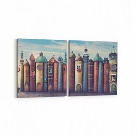 Olla 12730K2Y Çocuk Odası Görseli 2 Parça Yatay 65x30 cm Kanvas Tablo