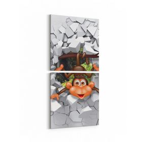Olla 12731K2D Çocuk Odası Görseli 2 Parça Dikey 30x65 cm Kanvas Tablo