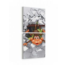 Olla 12731K2D Çocuk Odası Görseli 2 Parça Dikey 30x65 cm Kanvas Tablo