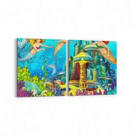 Olla 12739K2Y Çocuk Odası Görseli 2 Parça Yatay 65x30 cm Kanvas Tablo