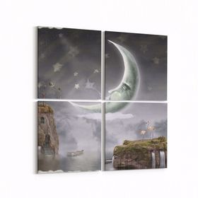 Olla 12740K4 Çocuk Odası Görseli 4 Parça 65x65 cm Kanvas Tablo
