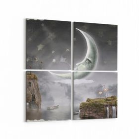 Olla 12740K4 Çocuk Odası Görseli 4 Parça 65x65 cm Kanvas Tablo