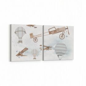 Olla 12756K2Y Çocuk Odası Görseli 2 Parça Yatay 65x30 cm Kanvas Tablo