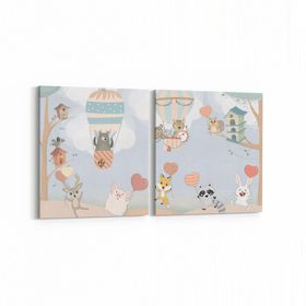 Olla 12760K2Y Çocuk Odası Görseli 2 Parça Yatay 65x30 cm Kanvas Tablo