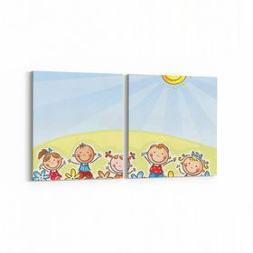 Olla 12762K2Y Çocuk Odası Görseli 2 Parça Yatay 65x30 cm Kanvas Tablo