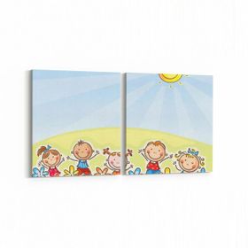 Olla 12762K2Y Çocuk Odası Görseli 2 Parça Yatay 65x30 cm Kanvas Tablo