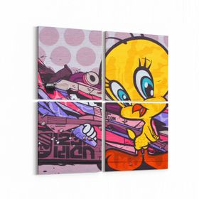 Olla 12765K4 Çocuk Odası Görseli 4 Parça 65x65 cm Kanvas Tablo