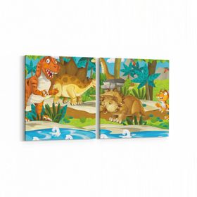 Olla 12767K2Y Çocuk Odası Görseli 2 Parça Yatay 65x30 cm Kanvas Tablo