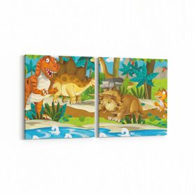 Olla 12767K2Y Çocuk Odası Görseli 2 Parça Yatay 65x30 cm Kanvas Tablo