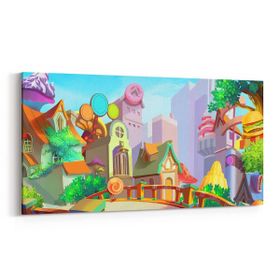 Olla 12768YD Çocuk Odası Görseli Yatay Dar 60x30 cm Kanvas Tablo