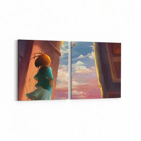 Olla 12769K2Y Çocuk Odası Görseli 2 Parça Yatay 65x30 cm Kanvas Tablo