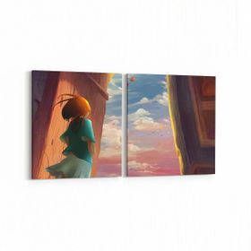 Olla 12769K2Y Çocuk Odası Görseli 2 Parça Yatay 65x30 cm Kanvas Tablo