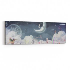 Olla 12770YI Çocuk Odası Görseli Yatay İnce 90x30 cm Kanvas Tablo