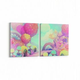 Olla 12771K2Y Çocuk Odası Görseli 2 Parça Yatay 65x30 cm Kanvas Tablo