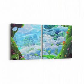 Olla 12772K2Y Çocuk Odası Görseli 2 Parça Yatay 65x30 cm Kanvas Tablo