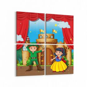 Olla 12774K4 Çocuk Odası Görseli 4 Parça 65x65 cm Kanvas Tablo