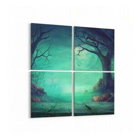 Olla 12775K4 Çocuk Odası Görseli 4 Parça 65x65 cm Kanvas Tablo