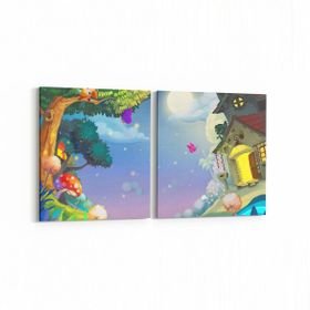 Olla 12779K2Y Çocuk Odası Görseli 2 Parça Yatay 65x30 cm Kanvas Tablo