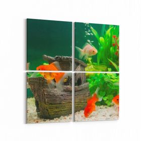Olla 12780K4 Çocuk Odası Görseli 4 Parça 65x65 cm Kanvas Tablo