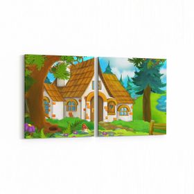 Olla 12781K2Y Çocuk Odası Görseli 2 Parça Yatay 65x30 cm Kanvas Tablo