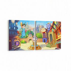 Olla 12788K2Y Çocuk Odası Görseli 2 Parça Yatay 65x30 cm Kanvas Tablo