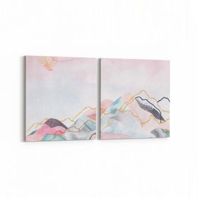 Olla 12814K2Y Çocuk Odası Görseli 2 Parça Yatay 65x30 cm Kanvas Tablo