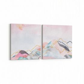 Olla 12814K2Y Çocuk Odası Görseli 2 Parça Yatay 65x30 cm Kanvas Tablo