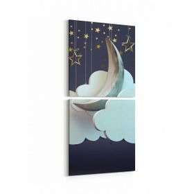 Olla 12818K2D Çocuk Odası Görseli 2 Parça Dikey 30x65 cm Kanvas Tablo