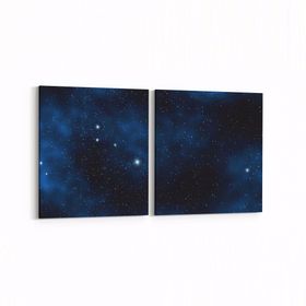 Olla 14641K2Y Gece Gökyüzü Görseli Kare 2 Parça Yatay 65x30 cm Kanvas Tablo