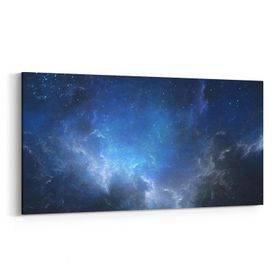 Olla 14643YD Gece Gökyüzü Görseli Yatay Dar 60x30 cm Kanvas Tablo