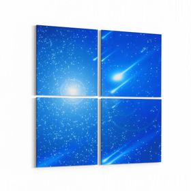 Olla 14645K4 Gece Gökyüzü Görseli Kare 4 Parça 65x65 cm Kanvas Tablo